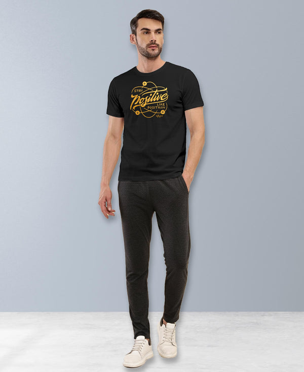 T.T. Men|Graphics Printed Tshirts For Men|Eco Friendly Fabric|Round Neck|Half Sleeves|Cotton Blended Tees For Men|Regular Fit|Big Print|Black