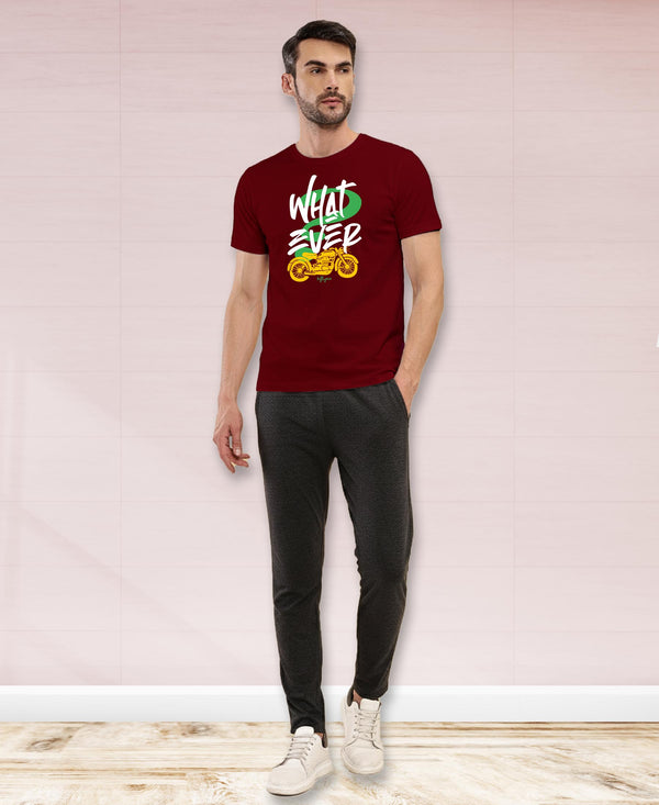 T.T. Men|Graphics Printed Tshirts For Men|Eco Friendly Fabric|Round Neck|Half Sleeves|Cotton Blended Tees For Men|Regular Fit|Big Print|Maroon