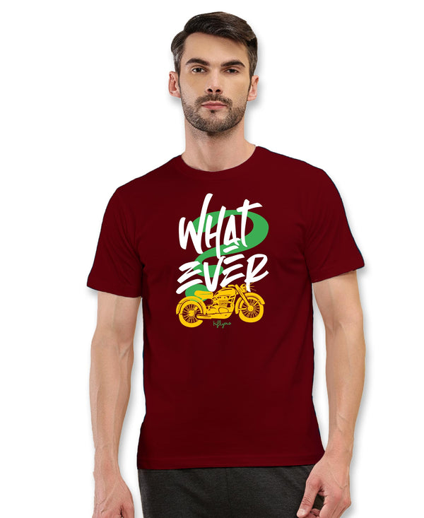 T.T. Men|Graphics Printed Tshirts For Men|Eco Friendly Fabric|Round Neck|Half Sleeves|Cotton Blended Tees For Men|Regular Fit|Big Print|Maroon