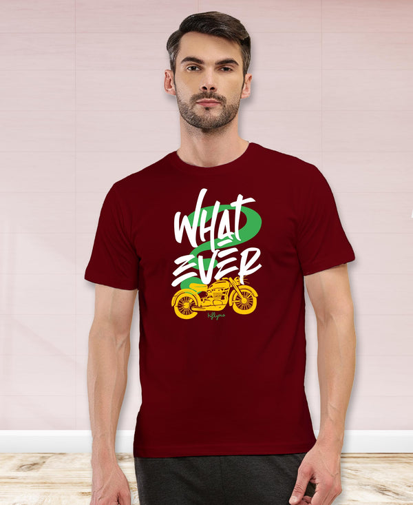 T.T. Men|Graphics Printed Tshirts For Men|Eco Friendly Fabric|Round Neck|Half Sleeves|Cotton Blended Tees For Men|Regular Fit|Big Print|Maroon