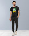 T.T. Men|Graphics Printed Tshirts For Men|Eco Friendly Fabric|Round Neck|Half Sleeves|Cotton Blended Tees For Men|Regular Fit|Big Print|Black