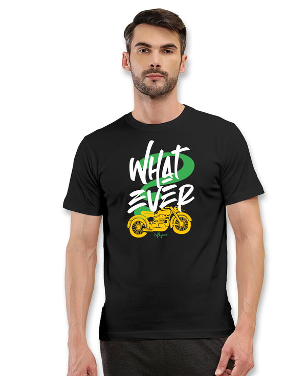 T.T. Men|Graphics Printed Tshirts For Men|Eco Friendly Fabric|Round Neck|Half Sleeves|Cotton Blended Tees For Men|Regular Fit|Big Print|Black