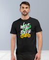 T.T. Men|Graphics Printed Tshirts For Men|Eco Friendly Fabric|Round Neck|Half Sleeves|Cotton Blended Tees For Men|Regular Fit|Big Print|Black
