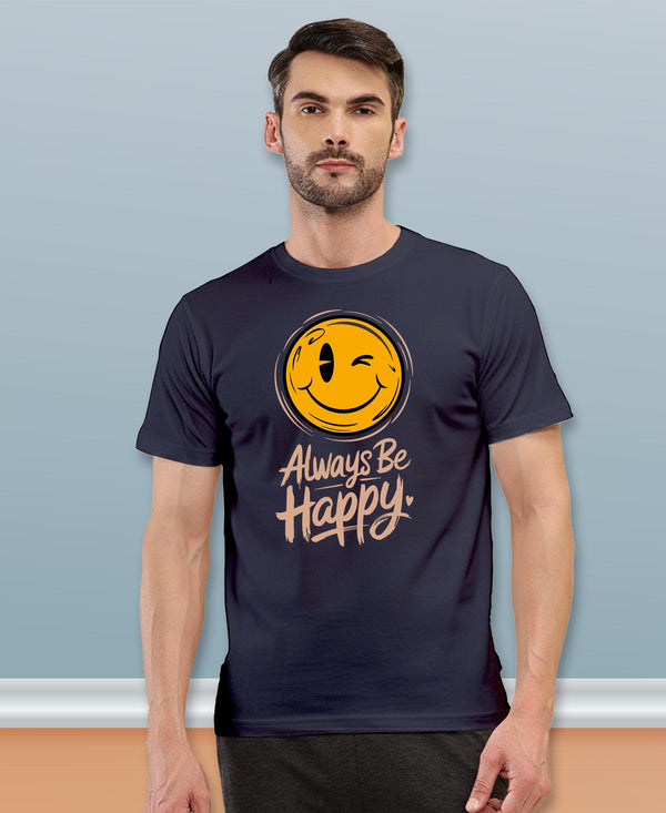 T.T. Men|Graphics Printed Tshirts For Men|Eco Friendly Fabric|Round Neck|Half Sleeves|Cotton Blended Tees For Men|Regular Fit|Big Print|Navy