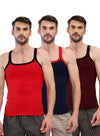 T.T. Men|Desire Premium|Pure Cotton|Rib Gym Vest|Breathable, Soft & Stretchable Innerwear For Men | Gym, Sports & Daily Wear|Pack Of 3|Maroon,Navy,Red