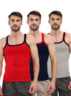 T.T. Men|Desire Premium|Pure Cotton|Rib Gym Vest|Breathable, Soft & Stretchable Innerwear For Men | Gym, Sports & Daily Wear|Pack Of 3|Grey,Navy,Red