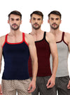 T.T. Men|Desire Premium|Pure Cotton|Rib Gym Vest|Breathable, Soft & Stretchable Innerwear For Men | Gym, Sports & Daily Wear|Pack Of 3|Grey,Maroon,Navy