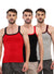 T.T. Men|Desire Premium|Pure Cotton|Rib Gym Vest|Breathable, Soft & Stretchable Innerwear For Men | Gym, Sports & Daily Wear|Pack Of 3|Black,Grey,Red