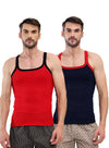 T.T. Men|Desire Premium|Pure Cotton|Rib Gym Vest|Breathable, Soft & Stretchable Innerwear For Men | Gym, Sports & Daily Wear|Pack Of 2|Navy,Red