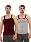 T.T. Men|Desire Premium|Pure Cotton|Rib Gym Vest|Breathable, Soft & Stretchable Innerwear For Men | Gym, Sports & Daily Wear|Pack Of 2|Grey,Maroon