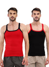 T.T. Men|Desire Premium|Pure Cotton|Rib Gym Vest|Breathable, Soft & Stretchable Innerwear For Men | Gym, Sports & Daily Wear|Pack Of 2|Black,Red