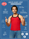 T.T. Men|Desire Premium|Pure Cotton|Rib Gym Vest|Breathable, Soft & Stretchable Innerwear For Men | Gym, Sports & Daily Wear|Pack Of 2|Black,Maroon