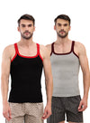 T.T. Men|Desire Premium|Pure Cotton|Rib Gym Vest|Breathable, Soft & Stretchable Innerwear For Men | Gym, Sports & Daily Wear|Pack Of 2|Black,Grey