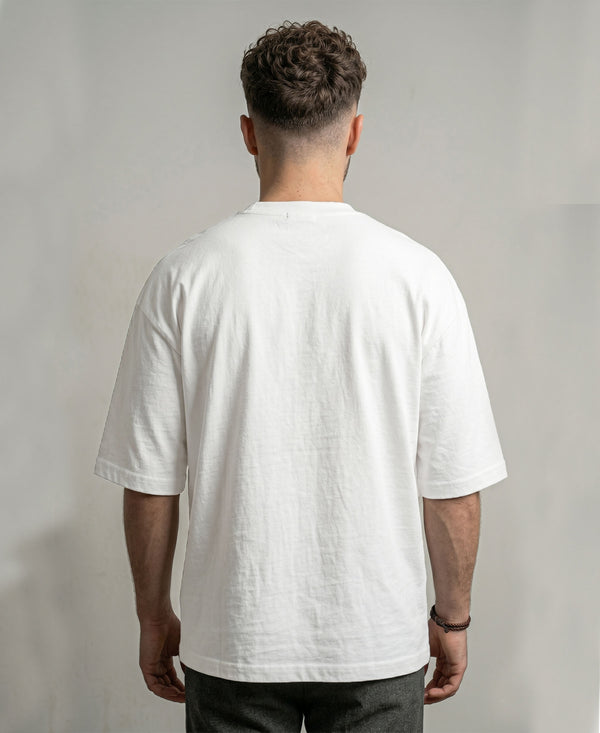 T.T. Men Oversized Fit Cotton Round Neck Tees White