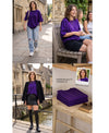 T.T. Women Oversized Fit Cotton Round Neck Tees Purple
