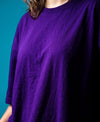 T.T. Women Oversized Fit Cotton Round Neck Tees Purple