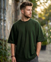 T.T. Men Oversized Fit Cotton Round Neck Tees Green