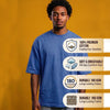 T.T. Men Oversized Fit Cotton Round Neck Tees Sky Blue