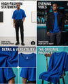 T.T. Men Oversized Fit Cotton Round Neck Tees Royal Blue