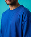 T.T. Men Oversized Fit Cotton Round Neck Tees Royal Blue