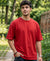 T.T. Men Oversized Fit Cotton Round Neck Tees Red