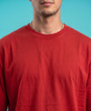 T.T. Men Oversized Fit Cotton Round Neck Tees Red