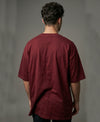 T.T. Men Oversized Fit Cotton Round Neck Tees Maroon