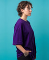 T.T. Women Oversized Fit Cotton Round Neck Tees Purple