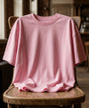 T.T. Women Oversized Fit Cotton Round Neck Tees Pink