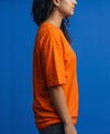 T.T. Women Oversized Fit Cotton Round Neck Tees Orange