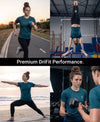 T.T. Women Dri-Fit Polyester Dot- Knit Fabric Round Neck Tees Teal