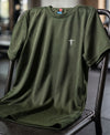 T.T. Women Dri-Fit Polyester Dot- Knit Fabric Round Neck Tees Olive