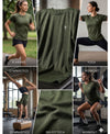 T.T. Women Dri-Fit Polyester Dot- Knit Fabric Round Neck Tees Olive