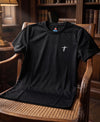 T.T. Women Dri-Fit Polyester Dot- Knit Fabric Round Neck TeesBlack