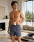 T.T. Men Checked Cotton Blend Boxer Short Navy
