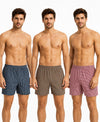 T.T. Men Checked Cotton Blend Boxer Short Pink,Green,Yellow
