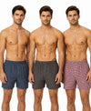 T.T. Men Checked Cotton Blend Boxer Short Navy,Brown,Pink