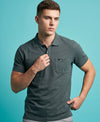 Hiflyers Men'S|Cotton Blend Pique Polo T-Shirt With Chest Pocket|Regular Fit Half Sleeve|Comfortable Smart Casual Wear|Steel Grey