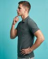 Hiflyers Men'S|Cotton Blend Pique Polo T-Shirt With Chest Pocket|Regular Fit Half Sleeve|Comfortable Smart Casual Wear|Steel Grey