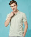 Hiflyers Men'S|Cotton Blend Pique Polo T-Shirt With Chest Pocket|Regular Fit Half Sleeve|Comfortable Smart Casual Wear|Pastel Green