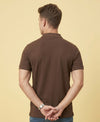 Hiflyers Men'S|Cotton Blend Pique Polo T-Shirt With Chest Pocket|Regular Fit Half Sleeve|Comfortable Smart Casual Wear|Coffee Brown
