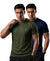 T.T. Men Dri-Fit Polyester Dot- Knit Fabric| Round Neck | Half Sleeve | Sweat-Wicking Gym & Active Wear Tees Pack Of 2 Olive,Navy