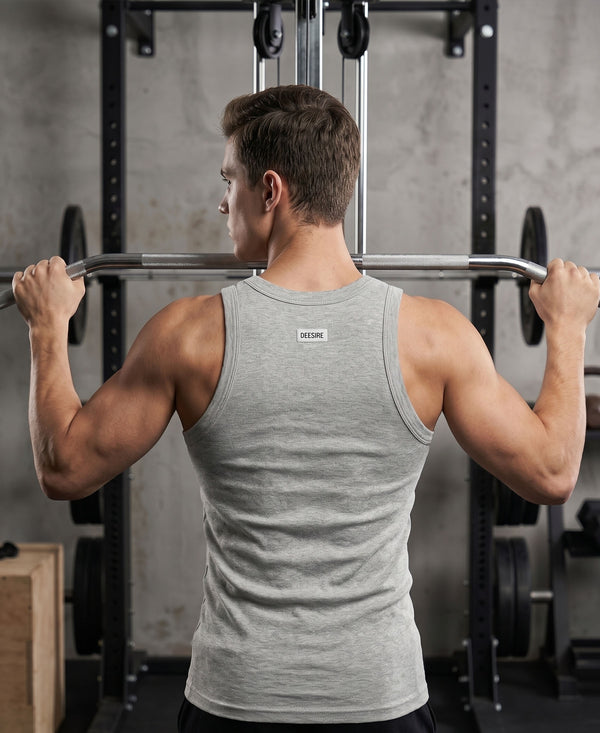 T.T. Men|Desire Premium Gym Vest|Pure Cotton|Rib Fabric|Moisture-Wicking, Breathable & Stretchable Sleeveless Undershirt| Ideal For Gym, Sports & Daily Wear|Pack Of 1|Grey Melange