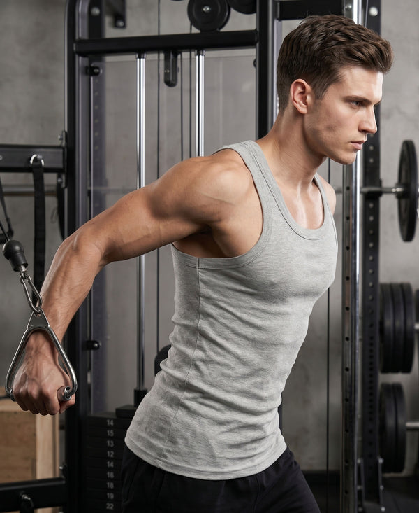 T.T. Men|Desire Premium Gym Vest|Pure Cotton|Rib Fabric|Moisture-Wicking, Breathable & Stretchable Sleeveless Undershirt| Ideal For Gym, Sports & Daily Wear|Pack Of 1|Grey Melange