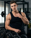 T.T. Men|Desire Premium Gym Vest|Pure Cotton|Rib Fabric|Moisture-Wicking, Breathable & Stretchable Sleeveless Undershirt| Ideal For Gym, Sports & Daily Wear|Pack Of 2|Black,Green