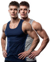 T.T. Men|Desire Premium Gym Vest|Pure Cotton|Rib Fabric|Moisture-Wicking, Breathable & Stretchable Sleeveless Undershirt| Ideal For Gym, Sports & Daily Wear|Pack Of 2|Navy,Grey Melange