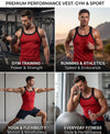 T.T. Men|Titanic Premium Gym Vest|Pure Cotton|Rib Fabric|Moisture-Wicking, Breathable & Stretchable Sleeveless Undershirt| Ideal For Gym, Sports & Daily Wear|Pack Of 2|Red,Navy