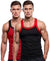T.T. Men|Titanic Premium Gym Vest|Pure Cotton|Rib Fabric|Moisture-Wicking, Breathable & Stretchable Sleeveless Undershirt| Ideal For Gym, Sports & Daily Wear|Pack Of 2|Red,Black