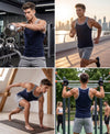T.T. Men|Titanic Premium Gym Vest|Pure Cotton|Rib Fabric|Moisture-Wicking, Breathable & Stretchable Sleeveless Undershirt| Ideal For Gym, Sports & Daily Wear|Pack Of 2|Grey Melange,Navy