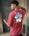 T.T. Men|Oversized Printed T-Shirt|Round Neck|Soft Breathable Cotton Fabric | Street , Casual & Outdoor Wear Tees|Big Print|Pink